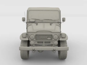 toyota land cruiser fj 40 soft top with interior and chassis 3D Model