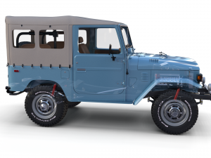 toyota land cruiser fj 40 soft top with interior and chassis 3D Модель