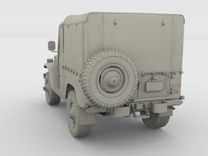 toyota land cruiser fj 40 soft top with interior and chassis 3D Model