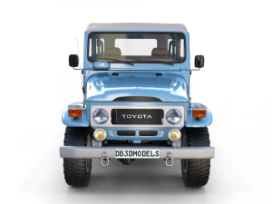 toyota land cruiser fj 40 soft top with interior and chassis 3D Model