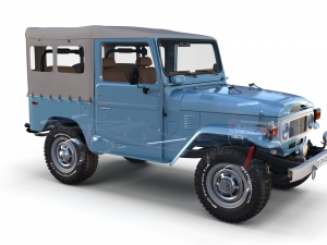 toyota land cruiser fj 40 soft top with interior and chassis 3D Модель