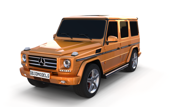 mercedes benz g class orange 3D Model .c4d .max .obj .3ds .fbx .stl .blend