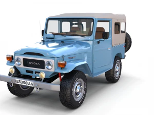 land cruiser fj 40 soft top with interior 3D Model