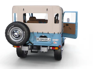 land cruiser fj 40 soft top with interior 3D Model