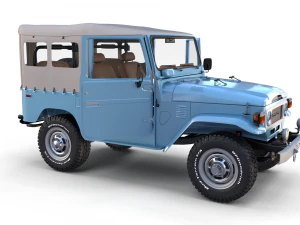 land cruiser fj 40 soft top with interior 3D Model