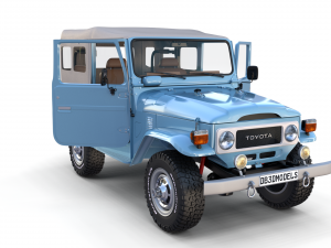 land cruiser fj 40 soft top with interior 3Dモデル