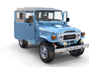 land cruiser fj 40 soft top with interior 3D Model