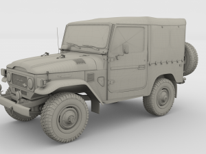 land cruiser fj 40 soft top with interior 3Dモデル