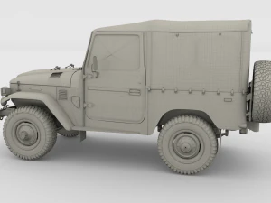 land cruiser fj 40 soft top with interior 3D Model