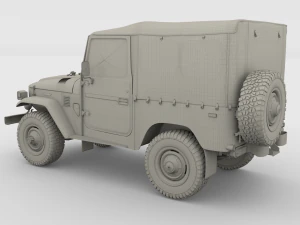 land cruiser fj 40 soft top with interior 3D Model