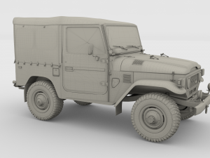 land cruiser fj 40 soft top with interior 3Dモデル