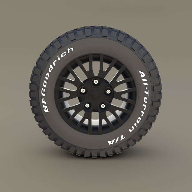 kahn wheel bf goodrich tire 3D Модель .c4d .max .obj .3ds .fbx .stl .blend 