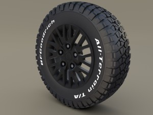 kahn wheel bf goodrich tire 3D Модель