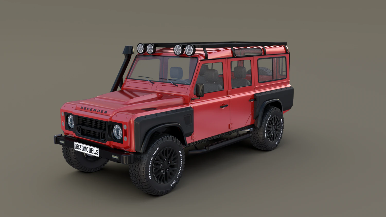 land rover defender 110 custom v2 with interior 3D Model .c4d .max .obj .3ds .fbx .stl .blend 