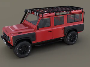 land rover defender 110 custom v2 with interior 3D Model