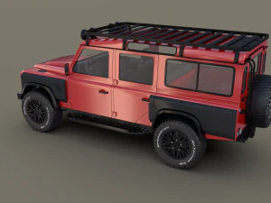 land rover defender 110 custom v2 with interior 3D Model