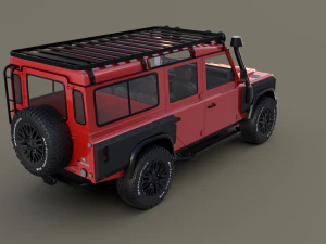 land rover defender 110 custom v2 with interior 3D Model