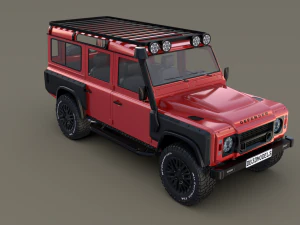 land rover defender 110 custom v2 with interior 3D Model