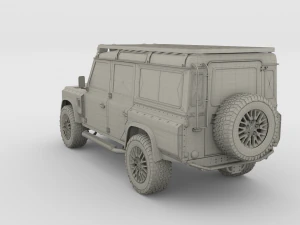 land rover defender 110 custom v2 with interior 3D Model