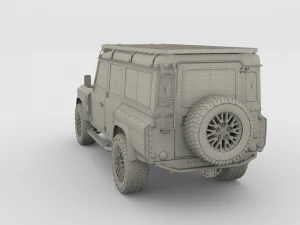 land rover defender 110 custom v2 with interior 3D Model