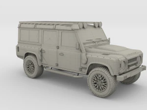 land rover defender 110 custom v2 with interior 3D Model