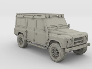 land rover defender 110 custom v2 with interior 3D Model