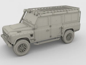 land rover defender 110 custom v2 with interior 3D Model
