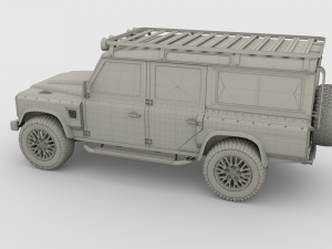 land rover defender 110 custom v2 with interior 3Dモデル