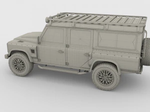 land rover defender 110 custom v2 with interior 3D Model