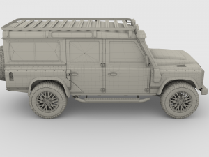 land rover defender 110 custom v2 with interior 3Dモデル