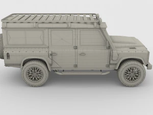 land rover defender 110 custom v2 with interior 3D Model