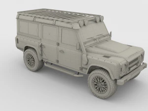 land rover defender 110 custom v2 with interior 3D Model