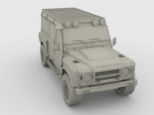 land rover defender 110 custom v2 with interior 3D Model