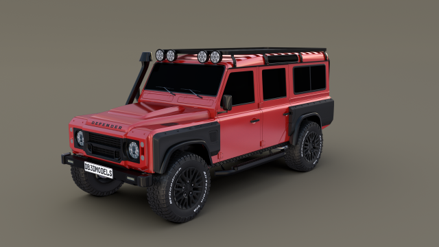 land rover defender 110 custom v2 3D Model .c4d .max .obj .3ds .fbx .stl .blend 