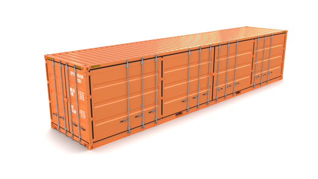40ft shipping container side open 3D Model .c4d .max .obj .3ds .fbx .stl .blend 