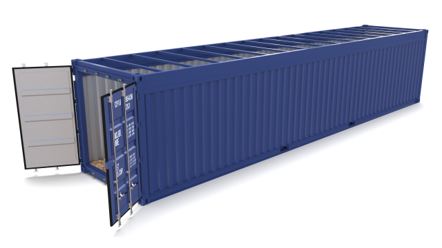 40ft shipping container open top no cover 3D मॉडल .c4d .max .obj .3ds .fbx .stl .blend 