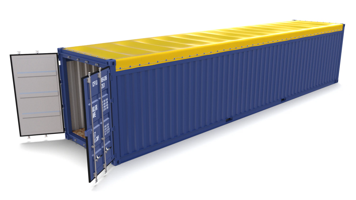 40ft shipping container open top 2 3D Model .c4d .max .obj .3ds .fbx .stl .blend 