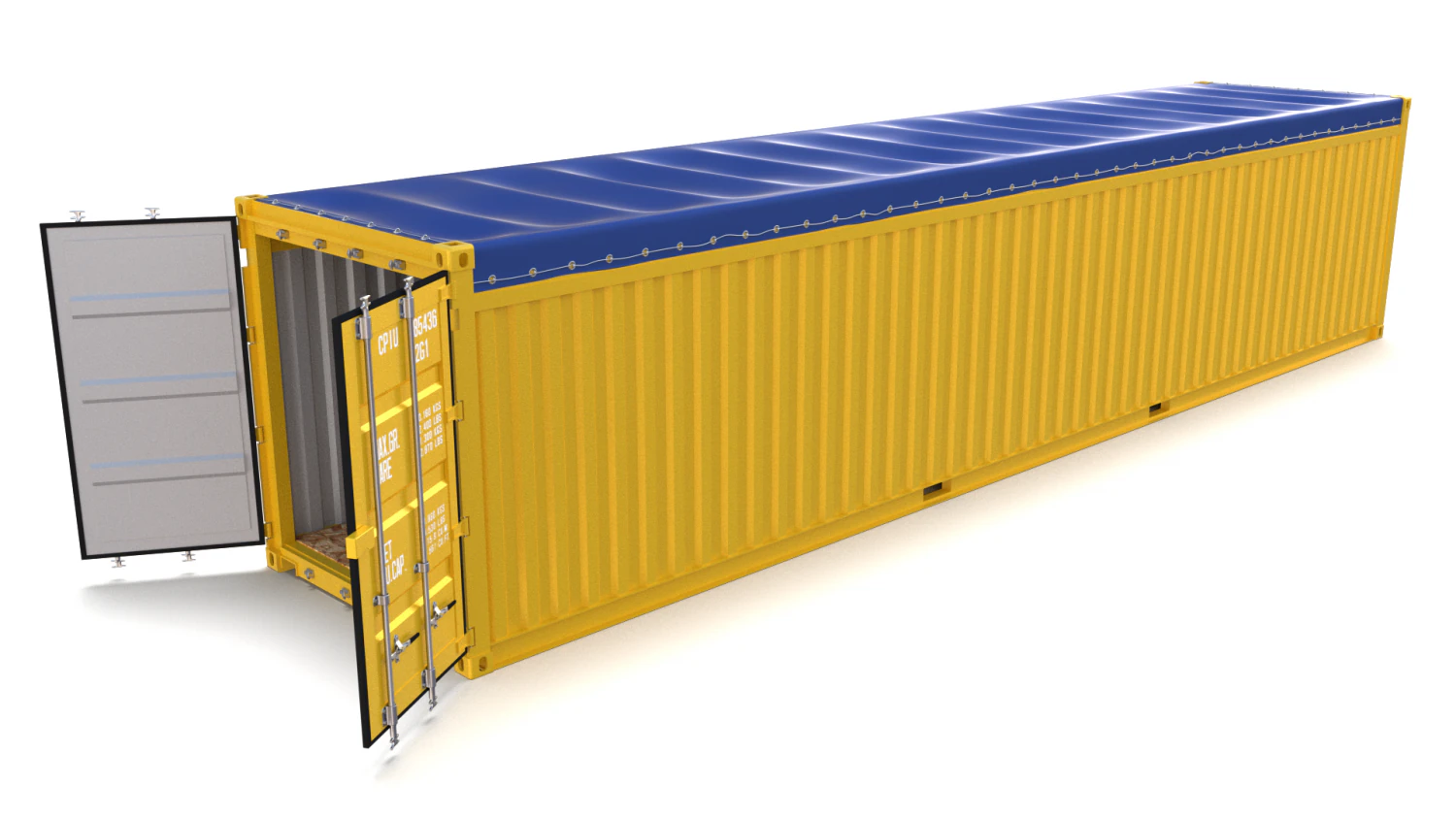 40ft shipping container open top 3D Model .c4d .max .obj .3ds .fbx .stl .blend 