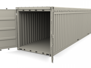 40ft shipping container open top Model 3D