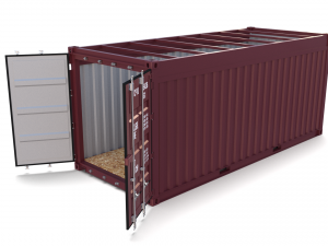 20ft shipping container open top no cover 3D Model