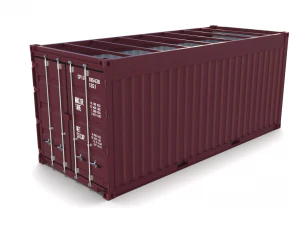 20ft shipping container open top no cover 3D Model