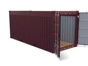 20ft shipping container open top no cover 3D Model