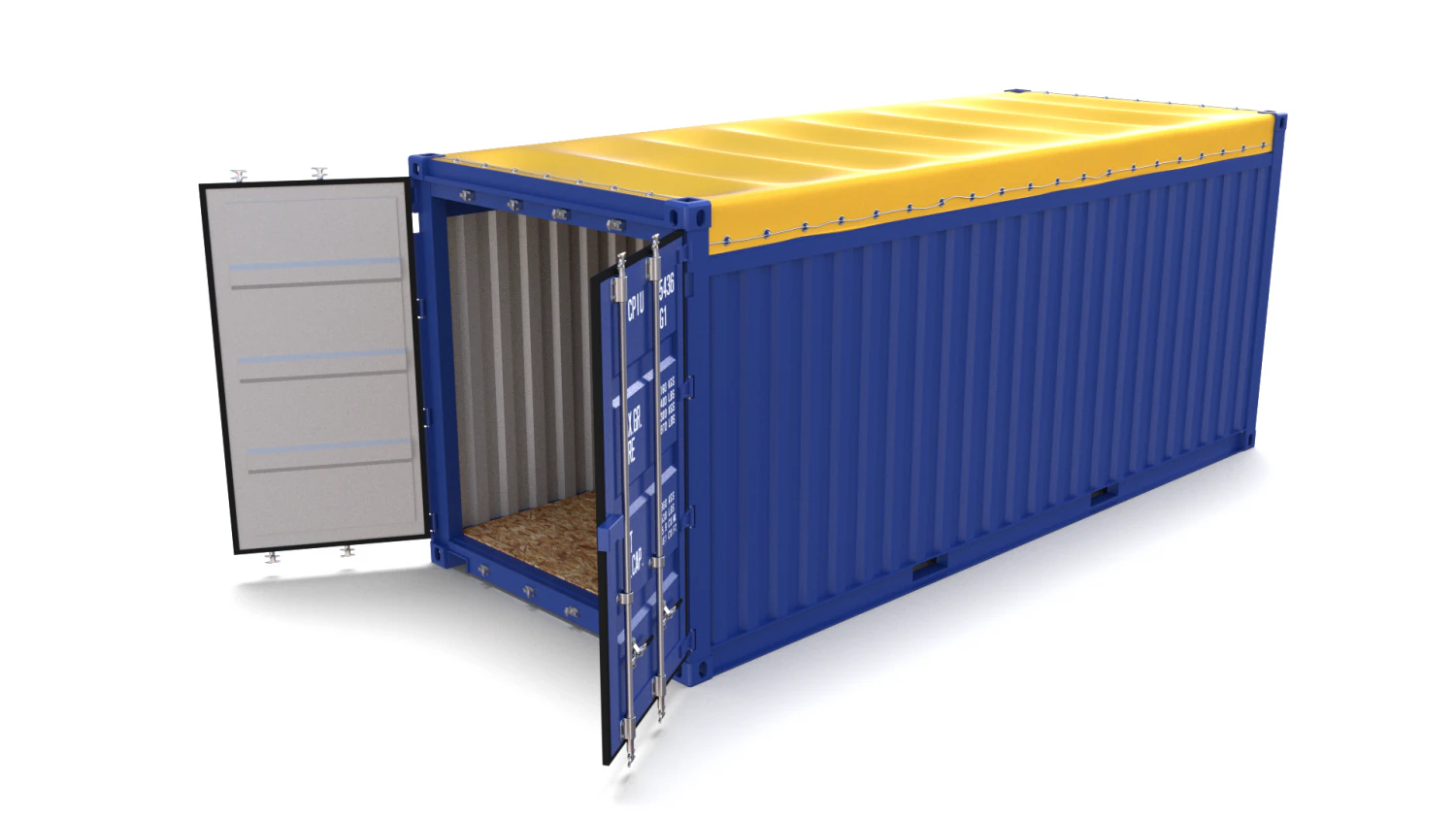 20ft shipping container open top 3D Model .c4d .max .obj .3ds .fbx .stl .blend 