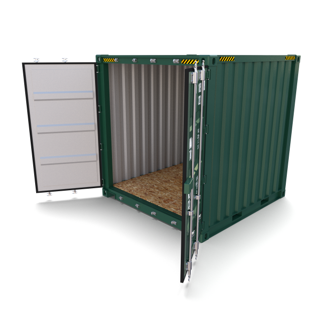 8ft shipping container 3D Model .c4d .max .obj .3ds .fbx .stl .blend 