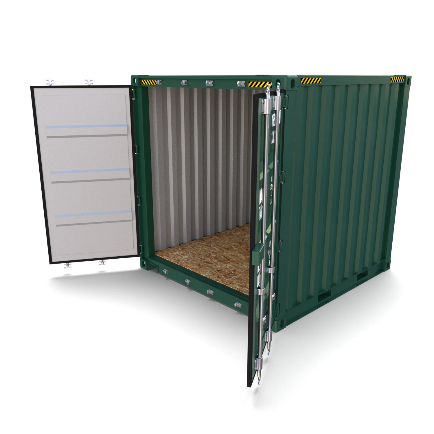8ft shipping container 3D Model .c4d .max .obj .3ds .fbx .stl .blend 