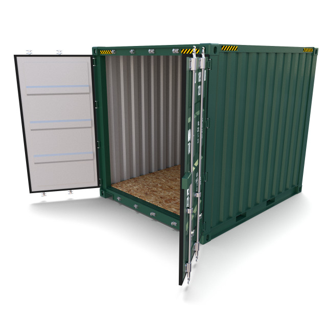 10ft shipping container 3D Model .c4d .max .obj .3ds .fbx .stl .blend 