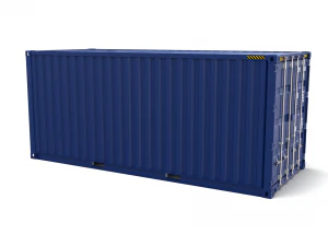 20ft shipping container blue 3D Model