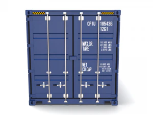 20ft shipping container blue 3D Model