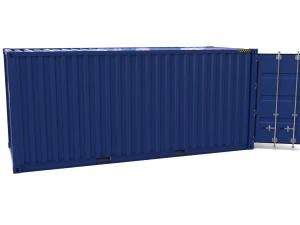 20ft shipping container blue 3D Model