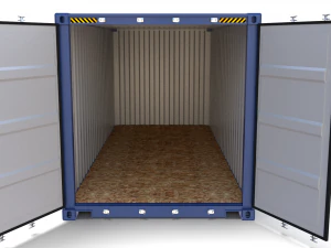 20ft shipping container blue 3D Model
